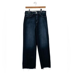 L'AGENCE Dark Wash Blue Wide-Leg Jeans